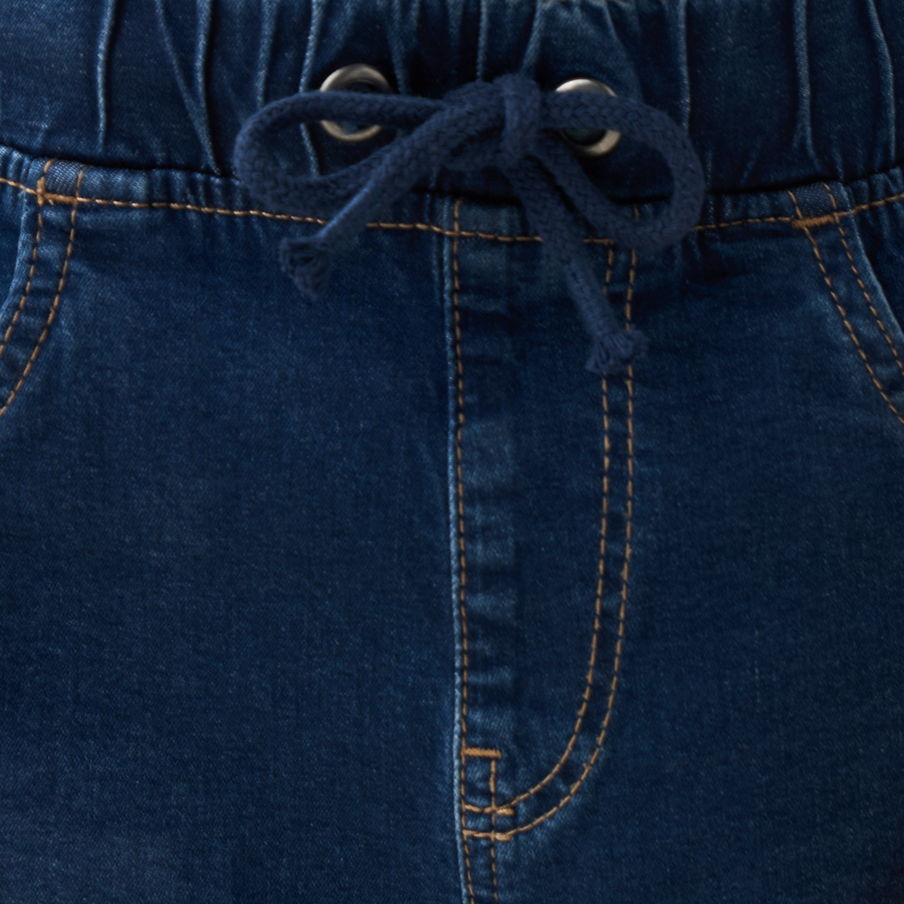 Juniors Solid Denim Shorts with Drawstring Closure and Pockets-boys-clothing-bottoms-shorts-image-5