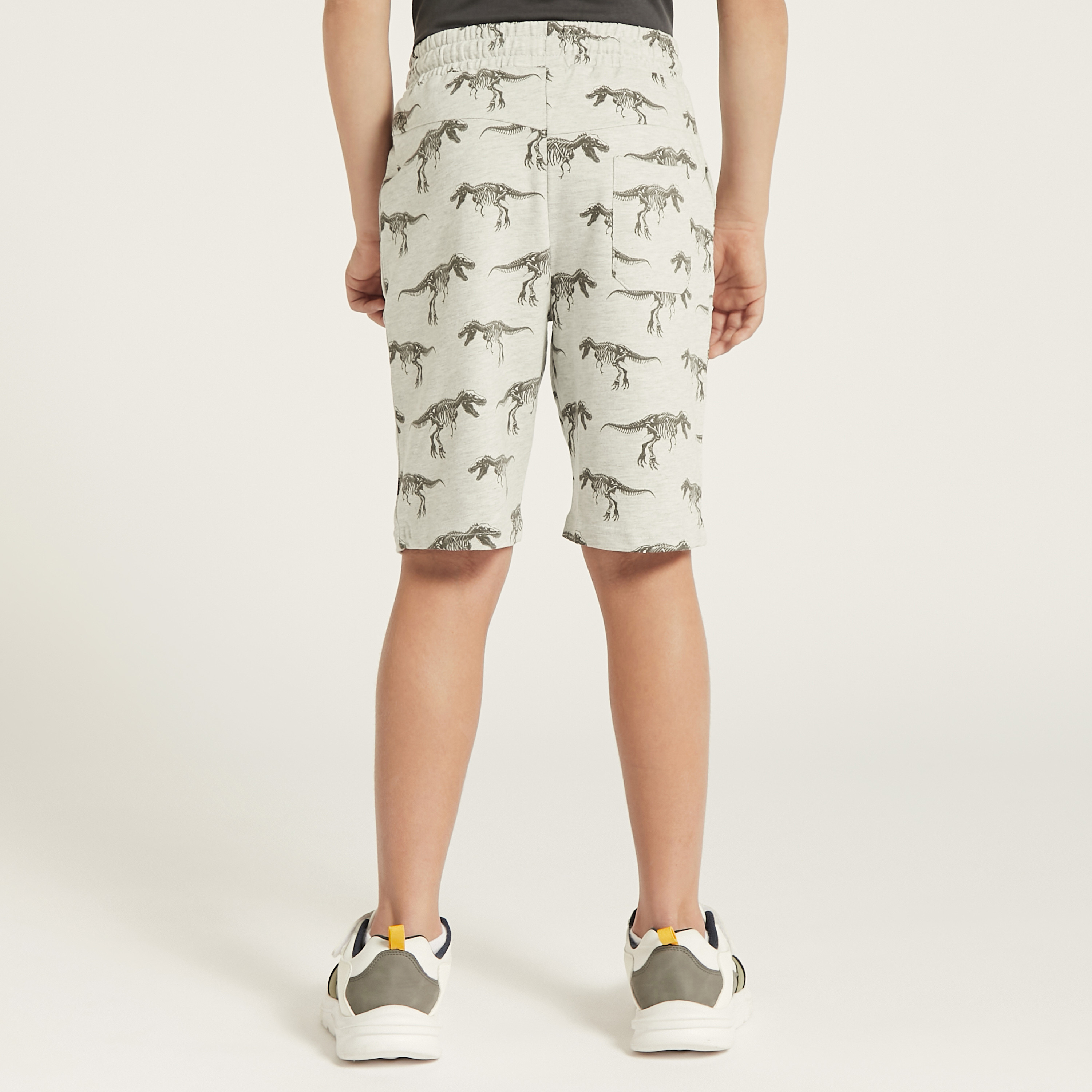 Juniors Dinosaur Print Shorts with Drawstring Closure and Pockets-boys-clothing-bottoms-shorts-image-4
