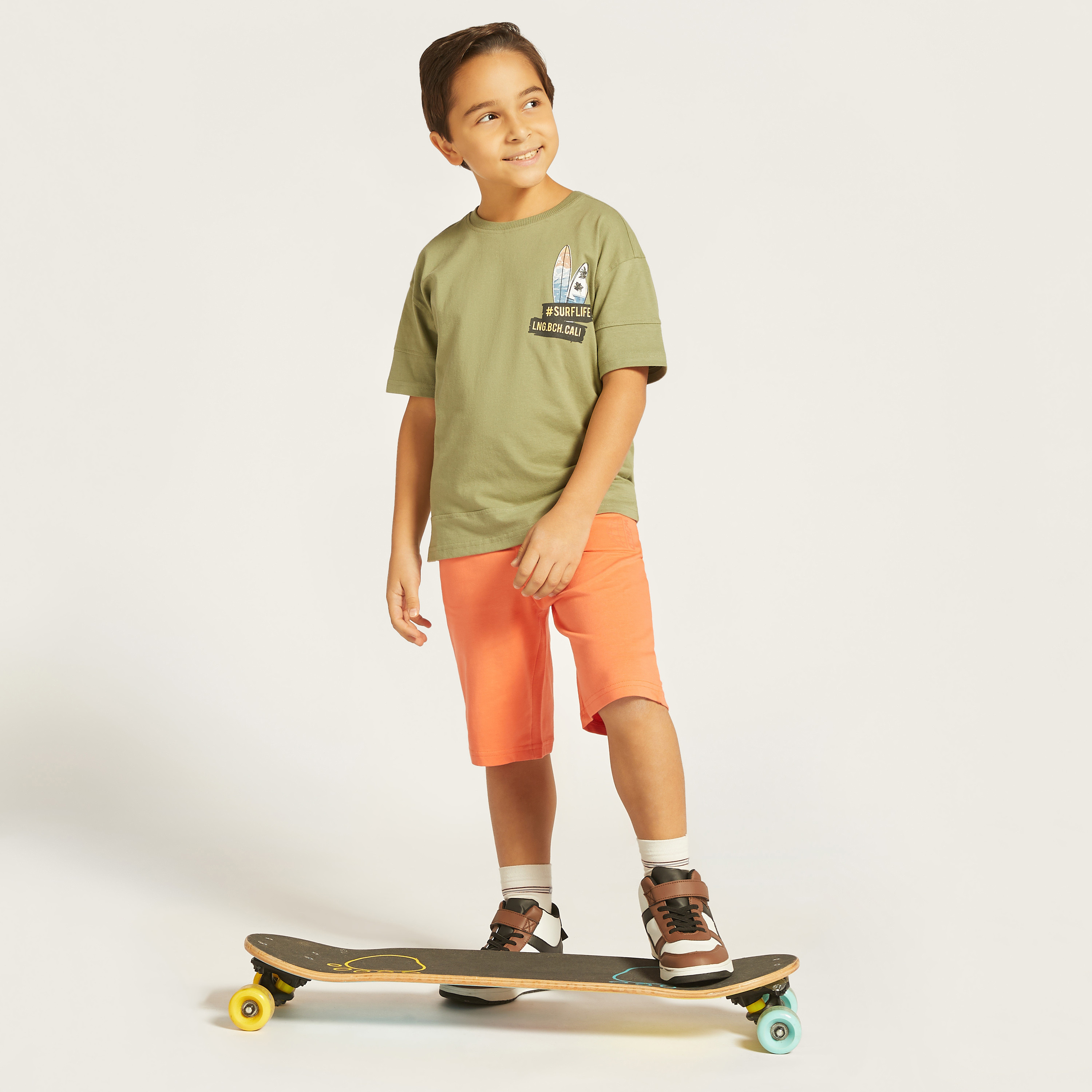 Juniors Solid Shorts with Drawstring Closure-boys-clothing-bottoms-shorts-image-1