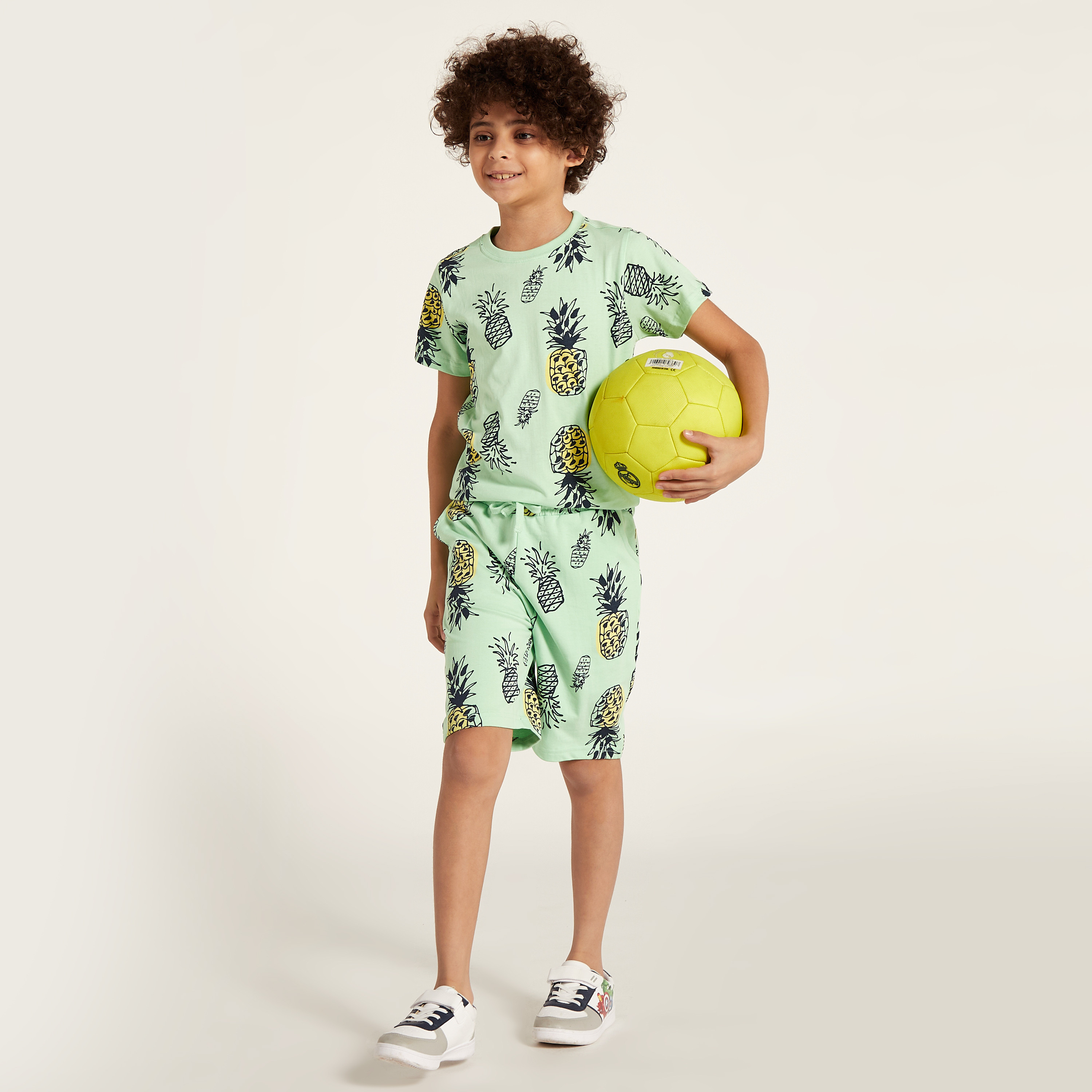 Juniors All-Over Pineapple Print Shorts with Pockets and Drawstring Closure-boys-clothing-bottoms-shorts-image-1