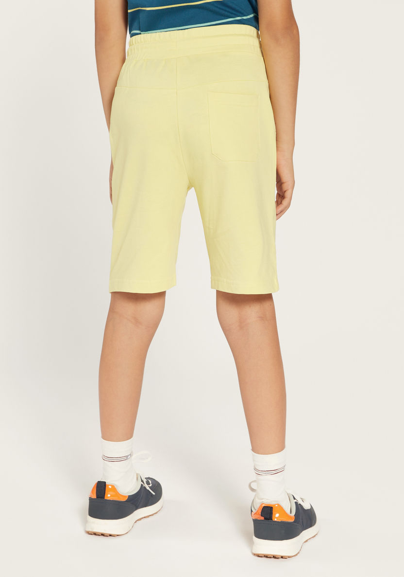 Juniors Solid Shorts with Drawstring Closure and Pockets-Shorts-image-3