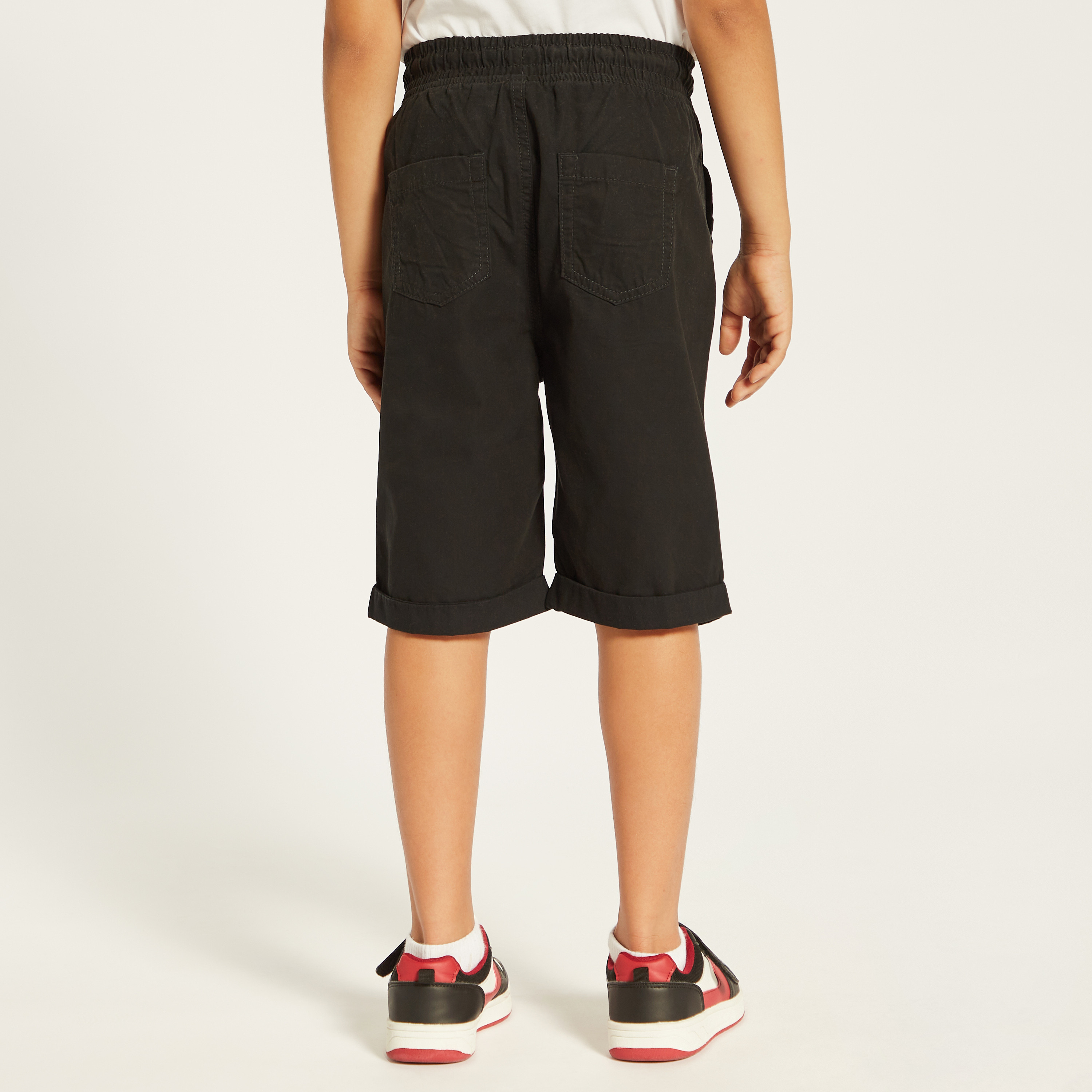 Juniors Solid Shorts with Drawstring Closure and Pockets-boys-clothing-bottoms-shorts-image-4