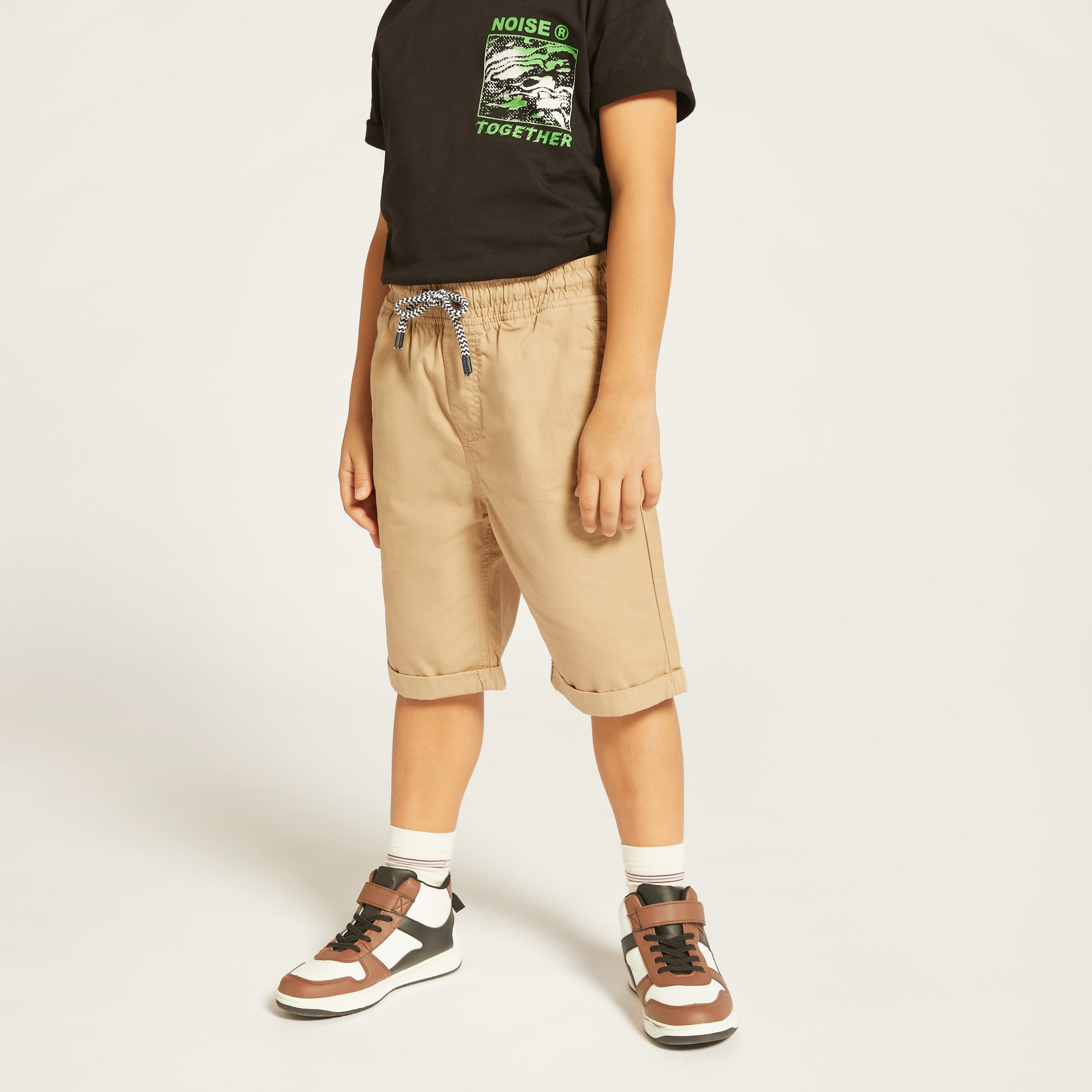Juniors Solid Shorts with Drawstring Closure-boys-clothing-bottoms-shorts-image-2
