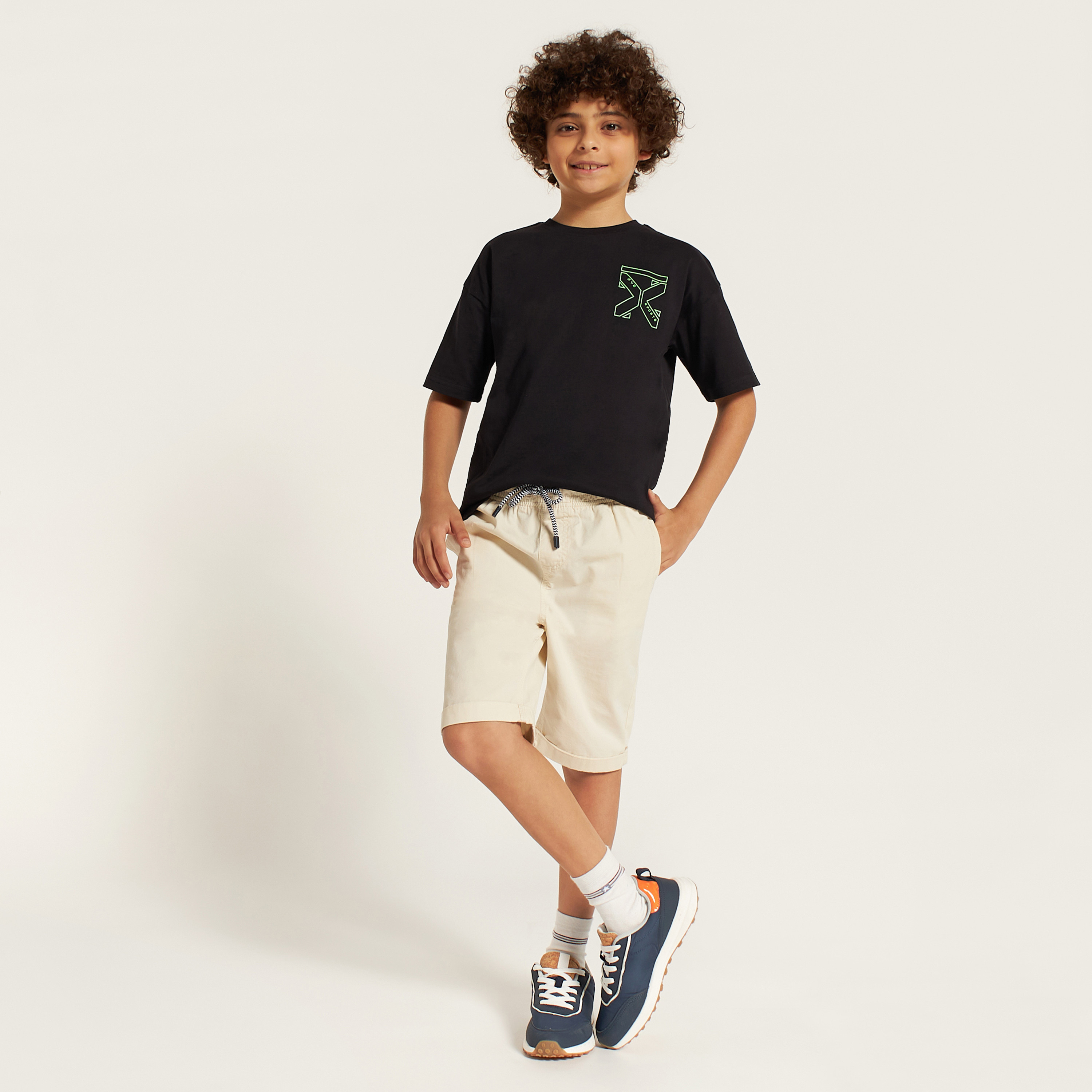 Juniors Solid Shorts with Drawstring Closure-boys-clothing-bottoms-shorts-image-1