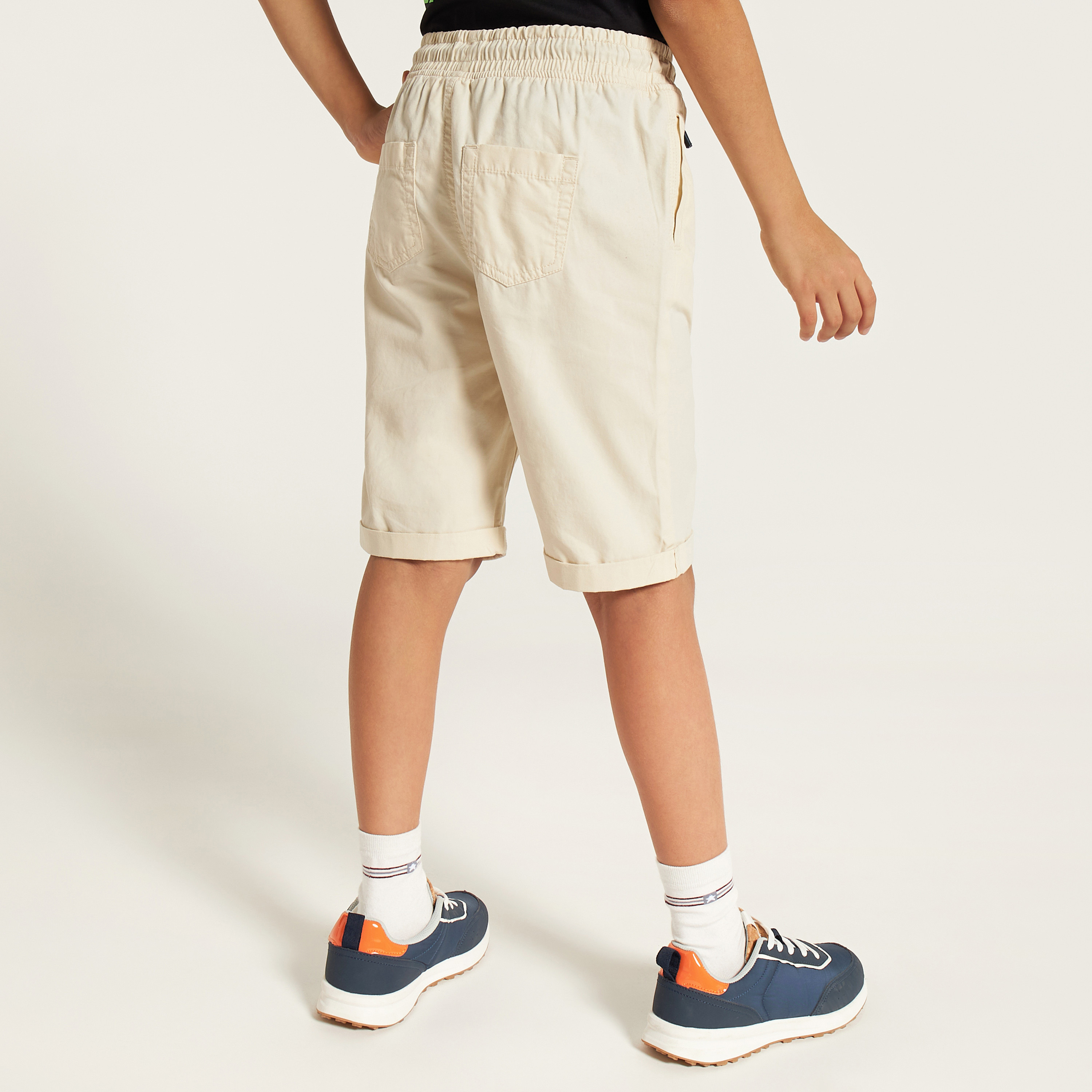 Juniors Solid Shorts with Drawstring Closure-boys-clothing-bottoms-shorts-image-4