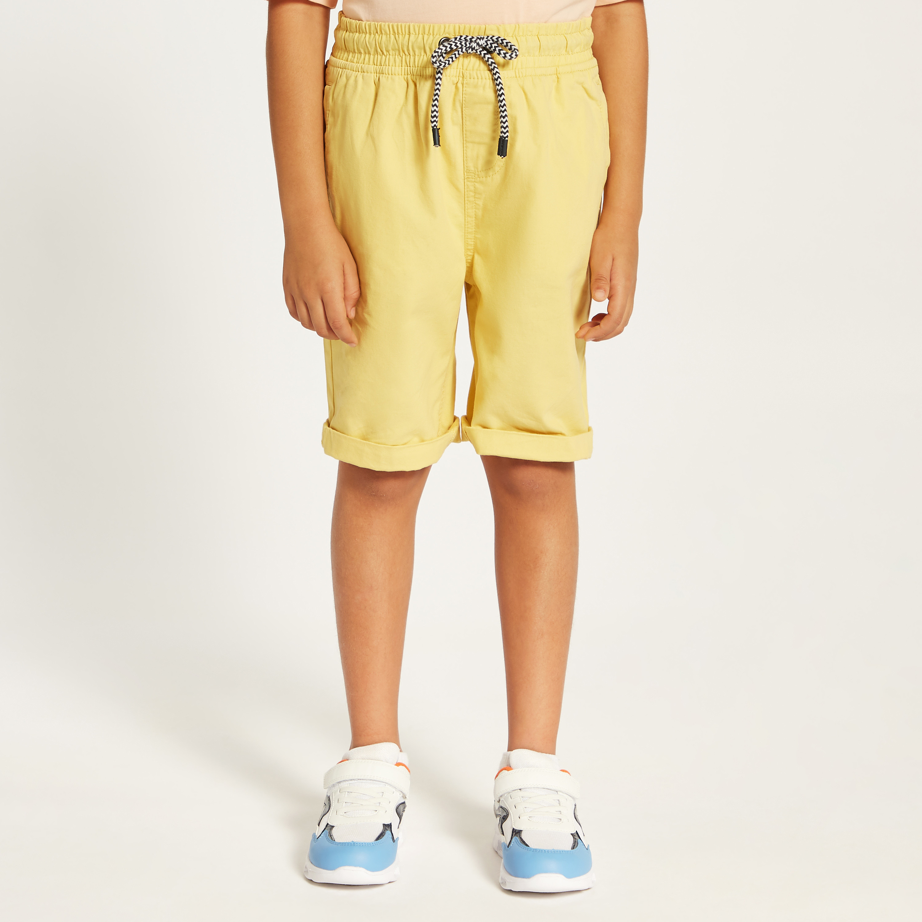 Juniors Solid Shorts with Drawstring Closure and Pockets-boys-clothing-bottoms-shorts-image-1