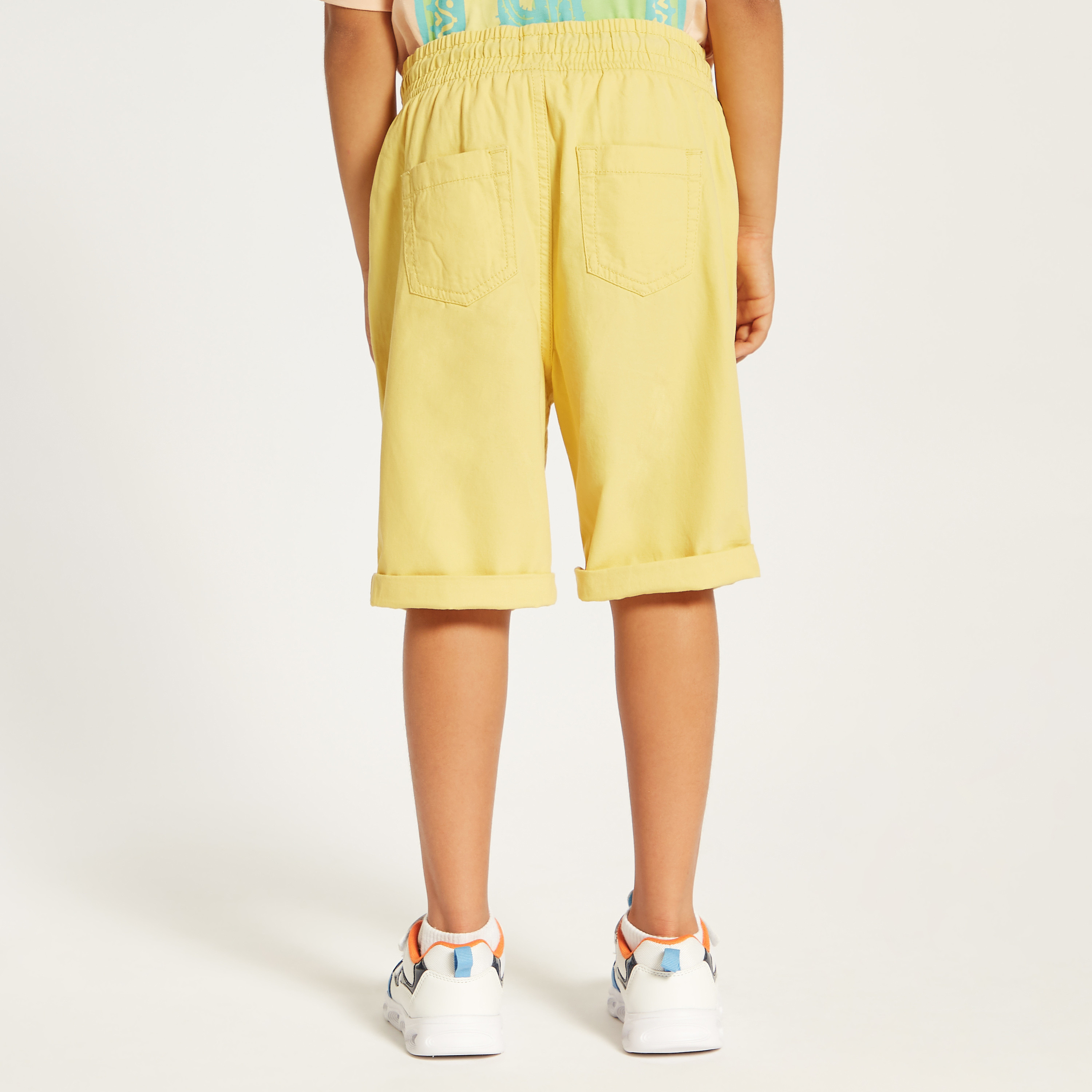 Juniors Solid Shorts with Drawstring Closure and Pockets-boys-clothing-bottoms-shorts-image-3