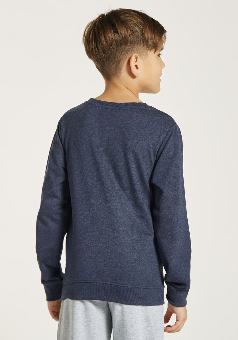 Juniors Gamer Print Sweatshirt with Crew Neck and Long Sleeves-Sweatshirts-image-3