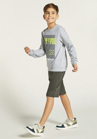 Juniors Printed Sweatshirt with Crew Neck and Long Sleeves-Sweatshirts-image-1
