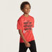 Juniors Slogan Print T-shirt with Crew Neck and Short Sleeves-T Shirts-thumbnail-0