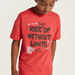 Juniors Slogan Print T-shirt with Crew Neck and Short Sleeves-T Shirts-thumbnailMobile-2
