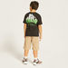 Juniors Graphic Print T-shirt with Short Sleeves and Crew Neck-T Shirts-thumbnail-3