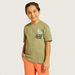 Juniors Graphic Print T-shirt with Panelled Sleeves and Crew Neck-T Shirts-thumbnailMobile-0