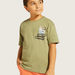 Juniors Graphic Print T-shirt with Panelled Sleeves and Crew Neck-T Shirts-thumbnailMobile-2