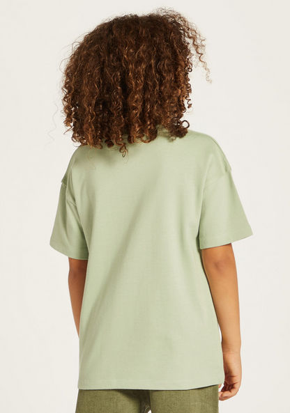 Juniors Printed T-shirt with Short Sleeves-T Shirts-image-3