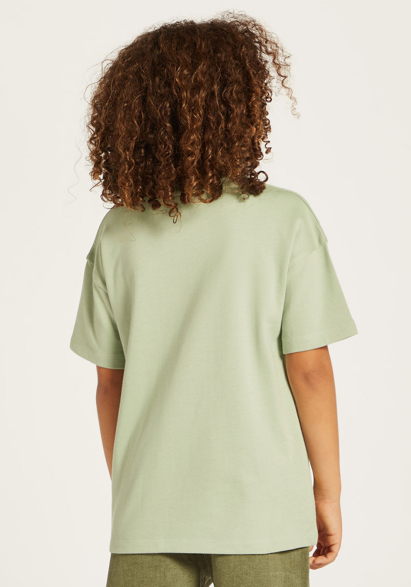 Juniors Printed T-shirt with Short Sleeves-T Shirts-image-3
