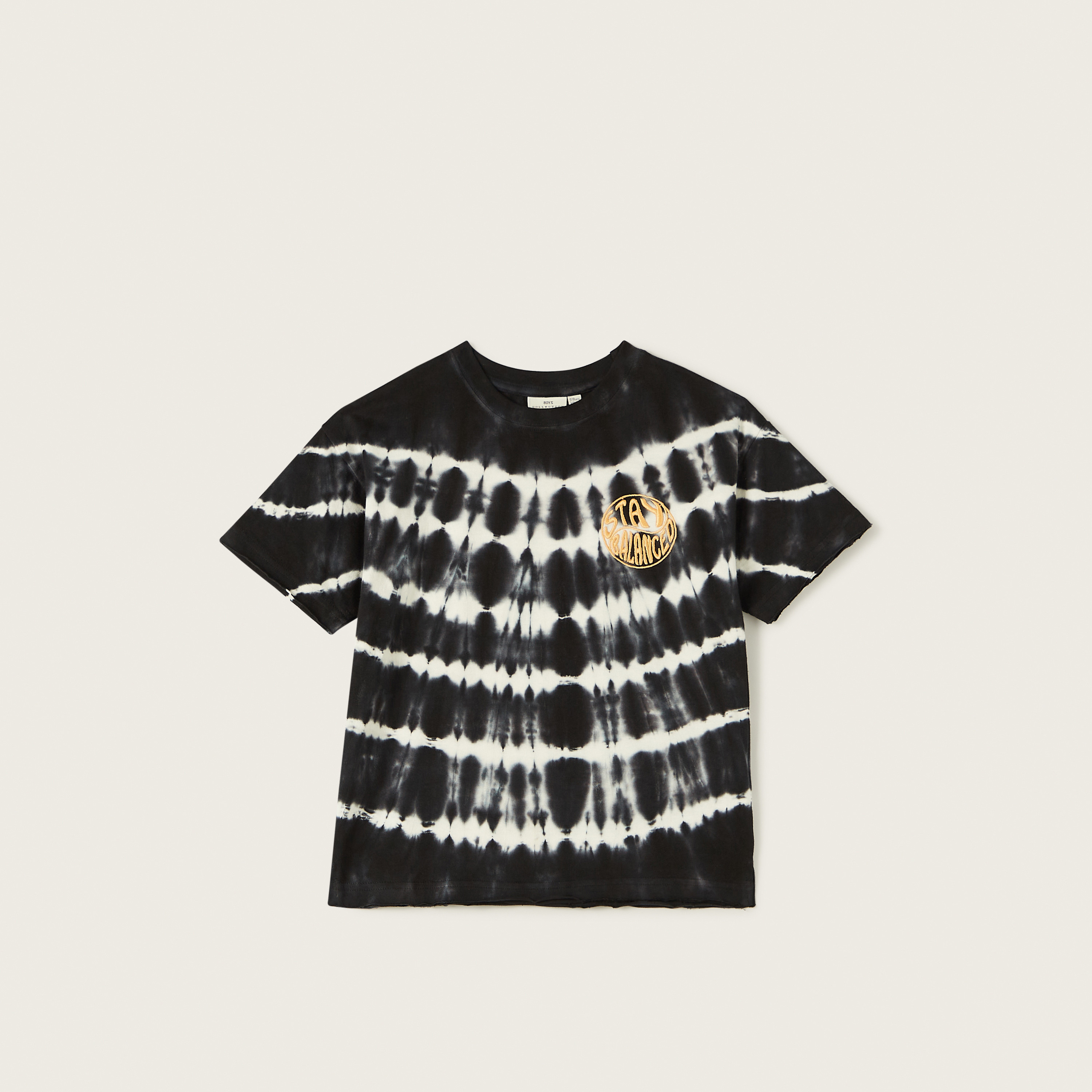 Juniors Embroidered Tie-Dye Print T-shirt with Short Sleeves-boys-clothing-tshirtsandpolos-image-1