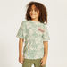 Juniors Tropical Print T-shirt with Short Sleeves-T Shirts-thumbnail-0