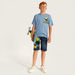 Juniors Surfer Print Crew Neck T-shirt with Short Sleeves-T Shirts-thumbnailMobile-1