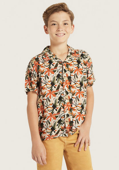 Juniors All-Over Printed Shirt with Short Sleeves-Shirts-image-0