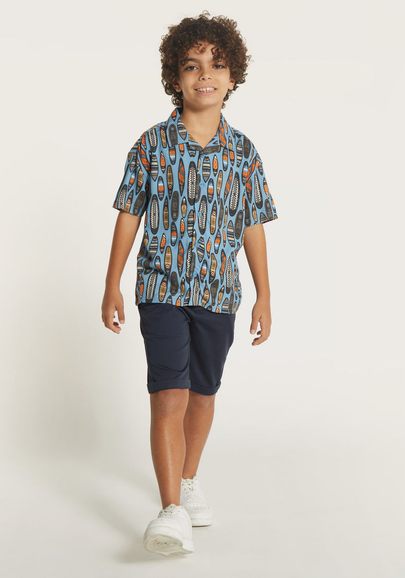 Juniors All-Over Print Shirt with Short Sleeves-Shirts-image-0