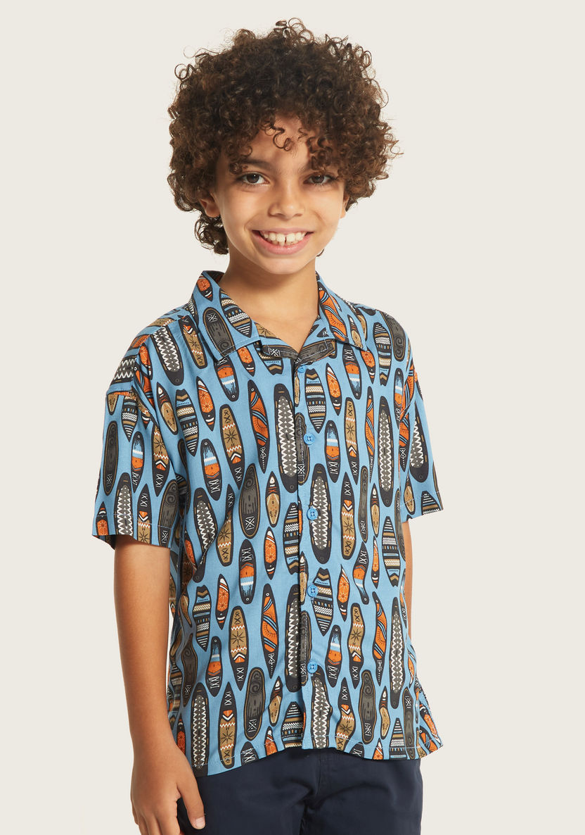 Juniors All-Over Print Shirt with Short Sleeves-Shirts-image-3