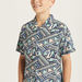 Juniors All-Over Geometric Print Shirt with Camp Collar-Shirts-thumbnailMobile-2