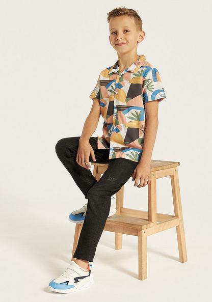 Juniors All-Over Print Shirt with Short Sleeves-Shirts-image-1