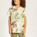 Juniors All-Over Leaf Print Shirt with Short Sleeves and Button Closure-Shirts-thumbnailMobile-2