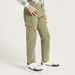 Juniors Solid Pants with Flap Pockets and Button Closure-Pants-thumbnail-1