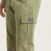 Juniors Solid Pants with Flap Pockets and Button Closure-Pants-thumbnail-2