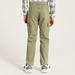 Juniors Solid Pants with Flap Pockets and Button Closure-Pants-thumbnail-3