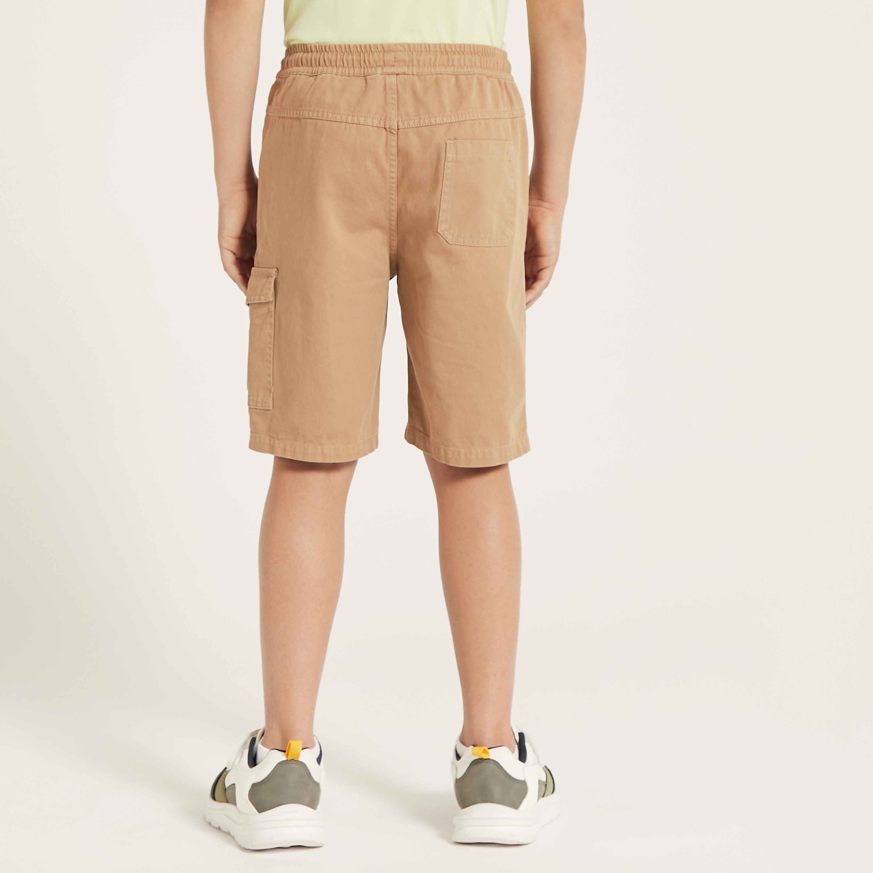 Juniors Solid Shorts with Flap Pockets and Drawstring Closure-boys-clothing-bottoms-shorts-image-4