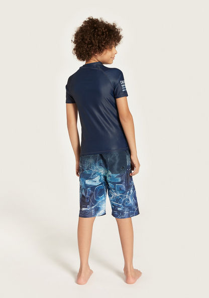 Juniors Printed Rashguard and Shorts Set-Swimwear-image-4