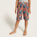 Juniors Printed Swim Shorts with Drawstring Closure-Swimwear-thumbnail-1