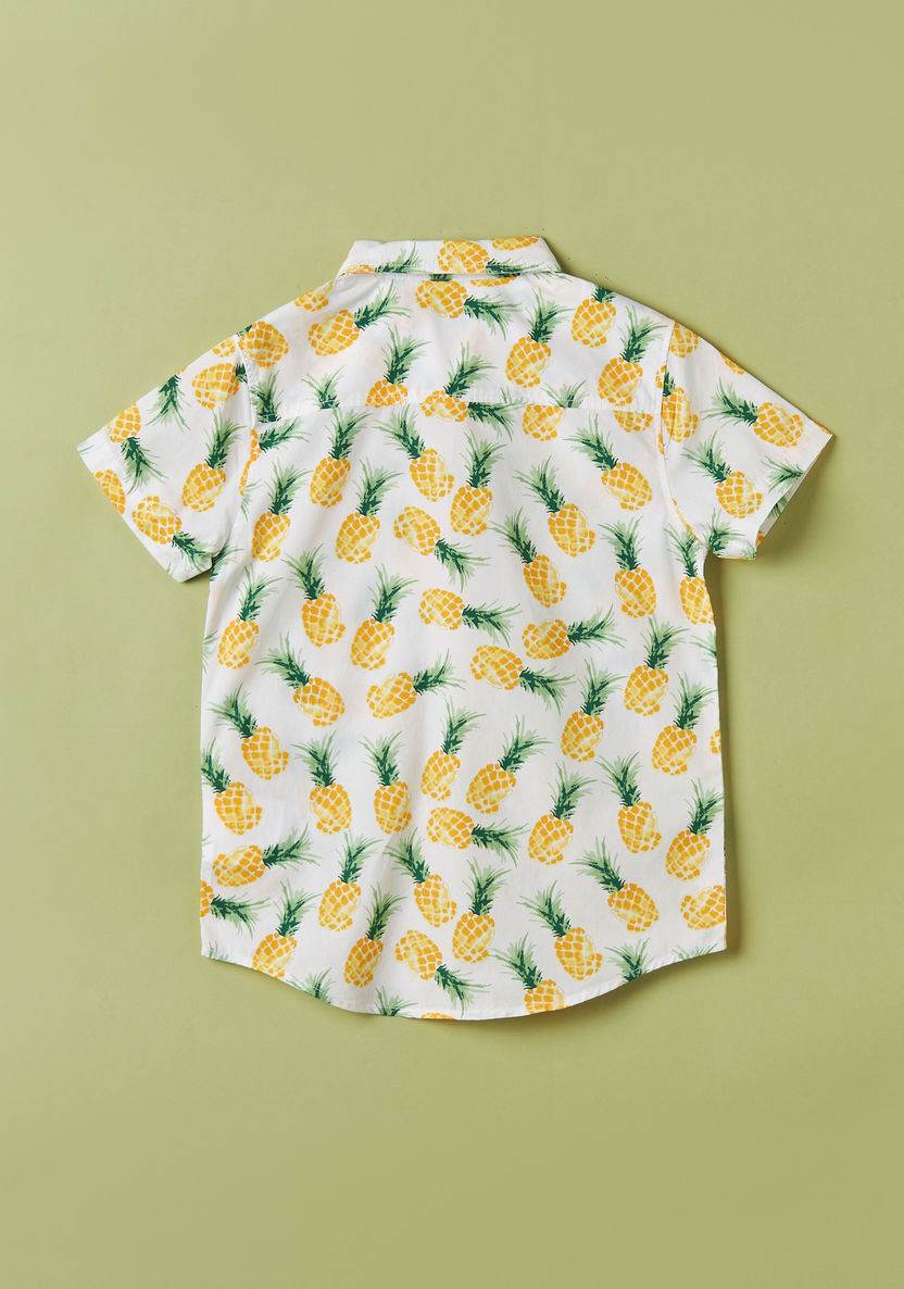 Juniors All-Over Print Shirt with Short Sleeves and Chest Pocket-Shirts-image-2