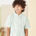 Juniors All-Over Striped Shirt with Collar and Short Sleeves-Shirts-thumbnail-2