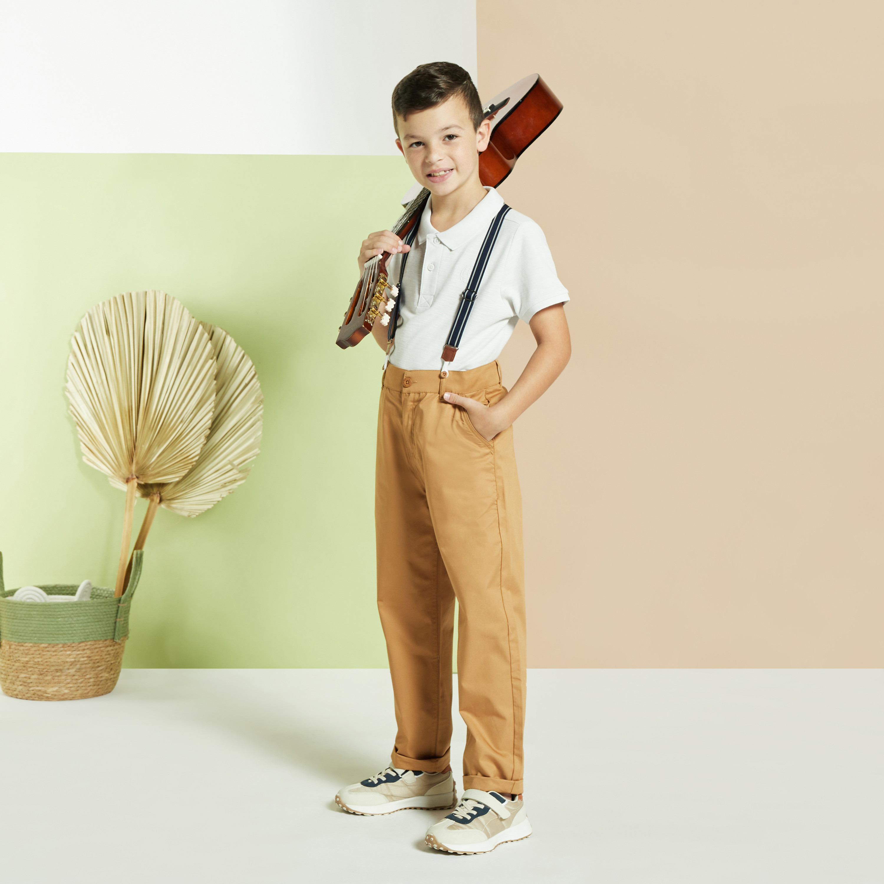 Juniors Solid Pants with Button Closure and Pockets-boys-clothing-bottoms-trousers-image-1