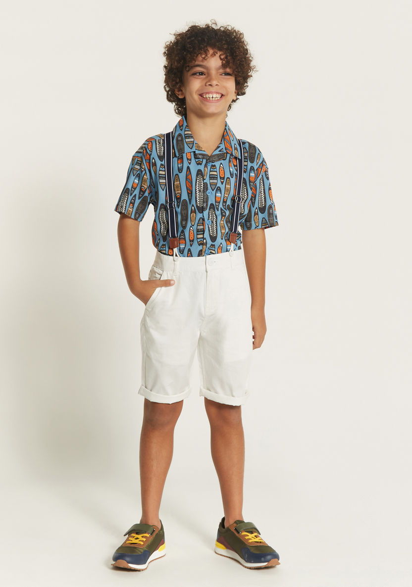 Juniors Solid Shorts with Suspenders and Pockets-Shorts-image-0