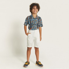 Juniors Solid Shorts with Suspenders and Pockets