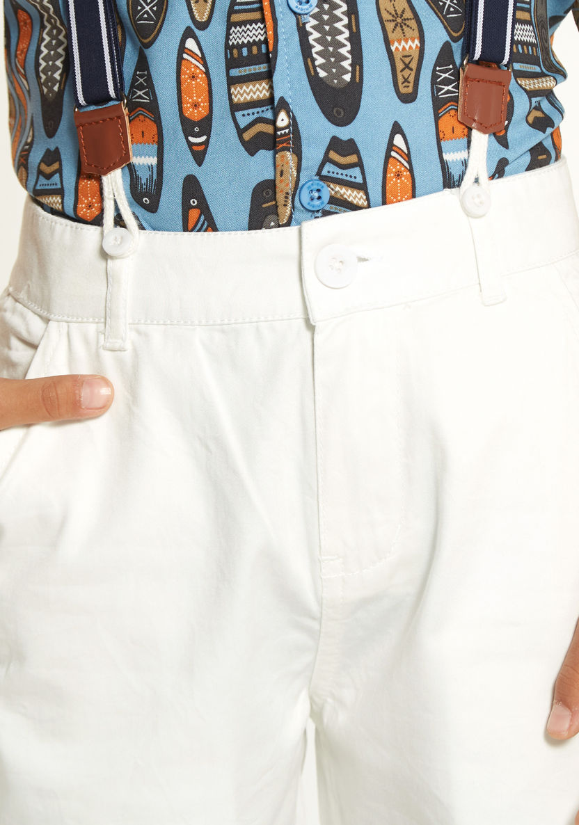 Juniors Solid Shorts with Suspenders and Pockets-Shorts-image-2
