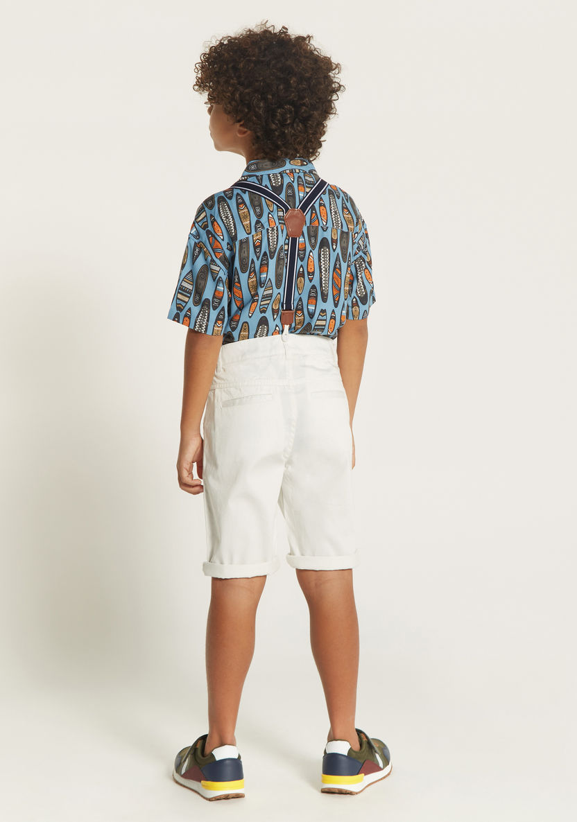 Juniors Solid Shorts with Suspenders and Pockets-Shorts-image-3
