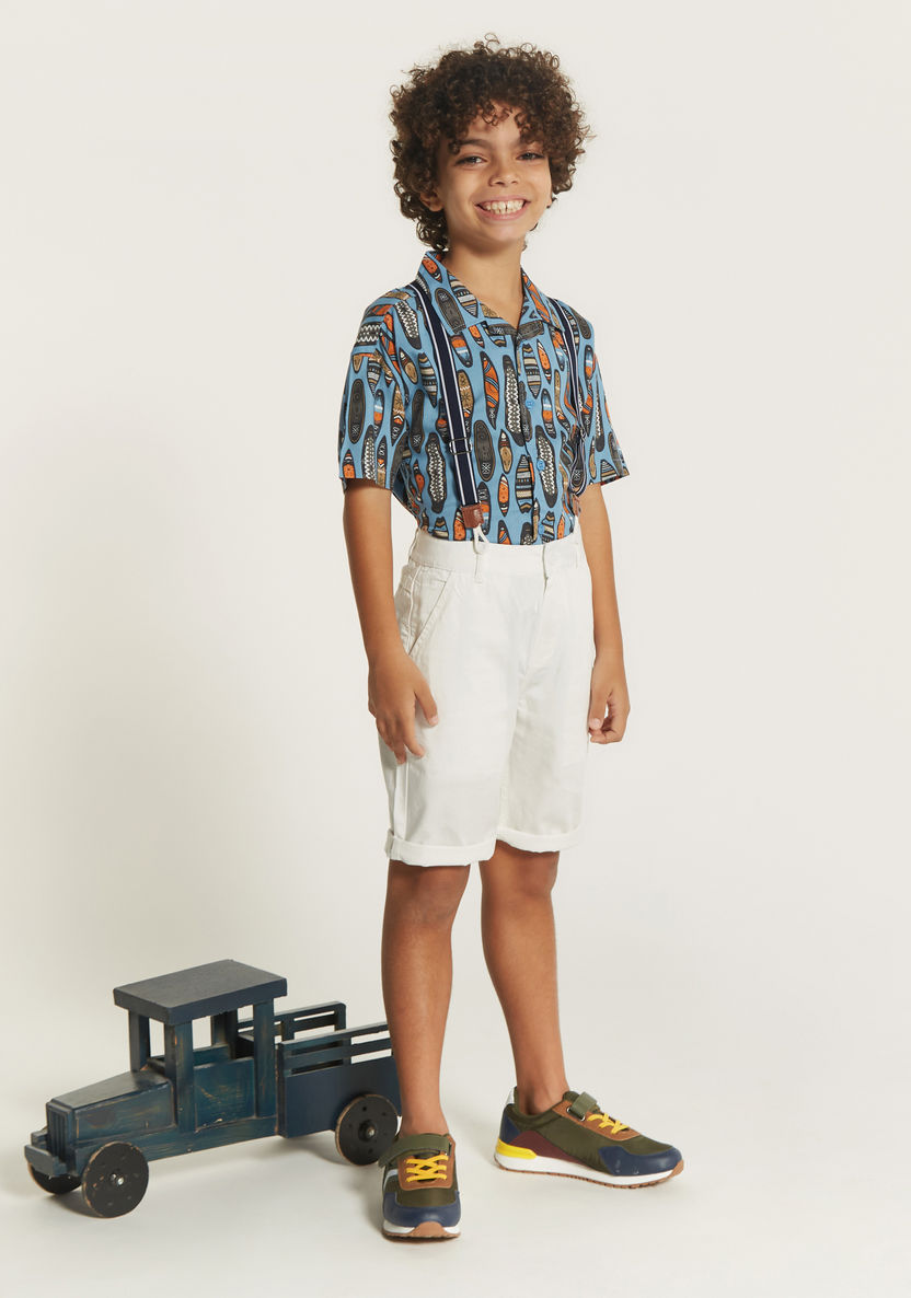 Juniors Solid Shorts with Suspenders and Pockets-Shorts-image-5