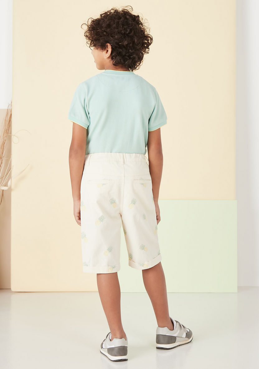 Juniors Solid T-shirt and Printed Shorts Set-Clothes Sets-image-4