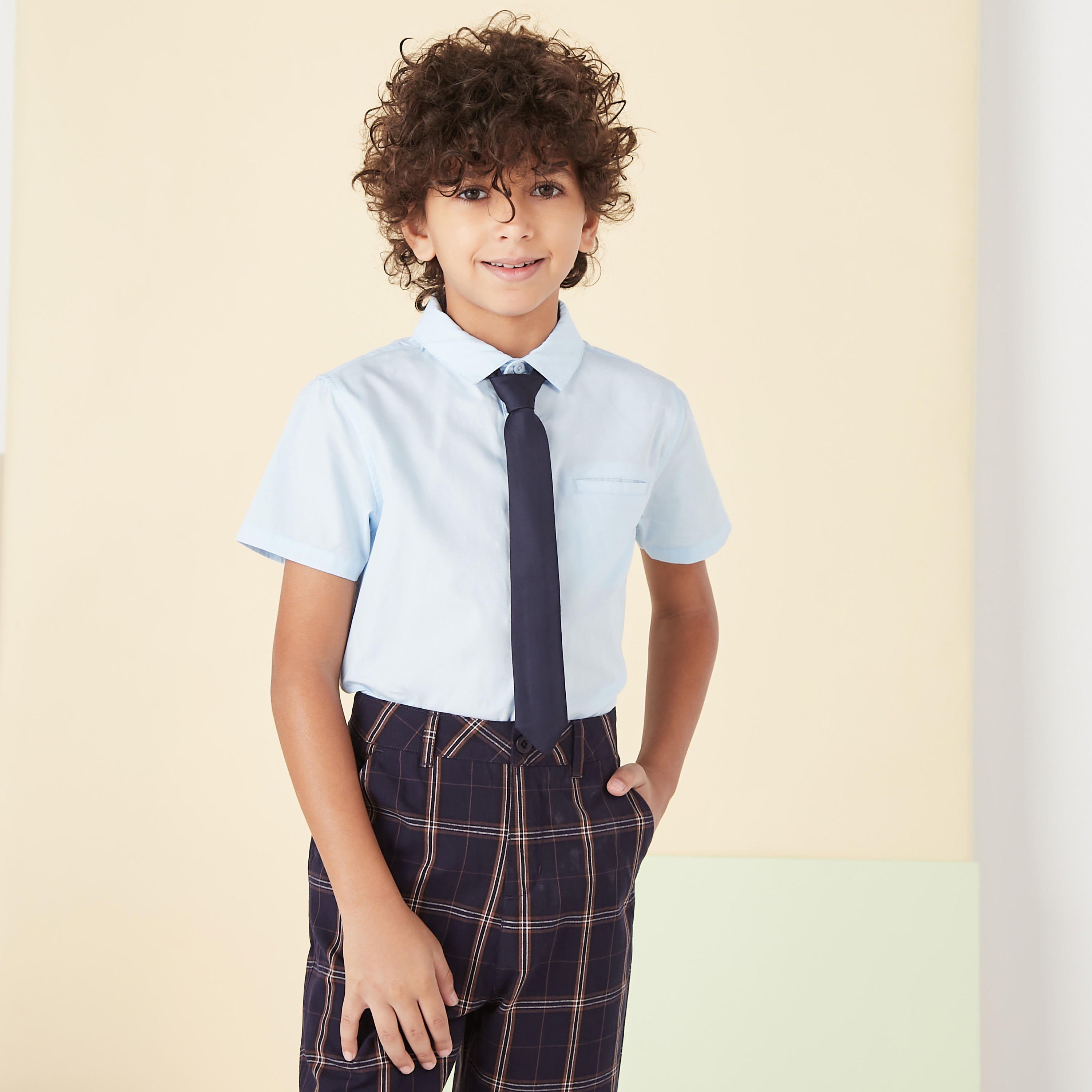 طقم ملابس 4 قطع بنمط كاروهات من جونيورز-boys-clothing-setsandcoords-image-3