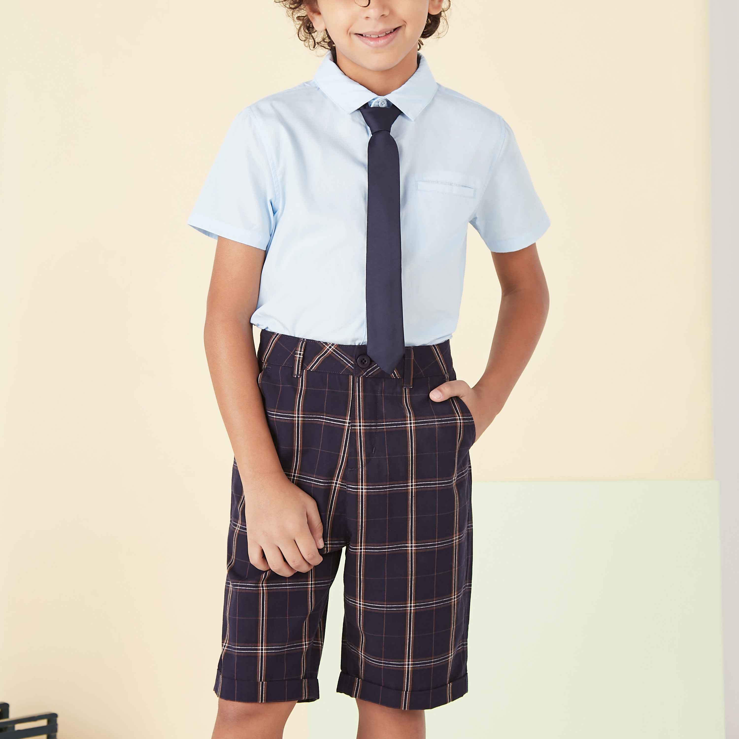 طقم ملابس 4 قطع بنمط كاروهات من جونيورز-boys-clothing-setsandcoords-image-5