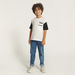 XYZ Colourblock Crew Neck T-shirt with Short Sleeves-Tops-thumbnail-1