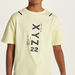XYZ Logo Print Crew Neck T-shirt with Short Sleeves-Tops-thumbnailMobile-2