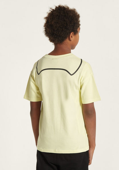 XYZ Logo Print Crew Neck T-shirt with Short Sleeves-Tops-image-3