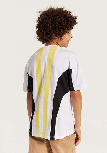 XYZ Logo Print Crew Neck T-shirt with Short Sleeves-T Shirts-image-3